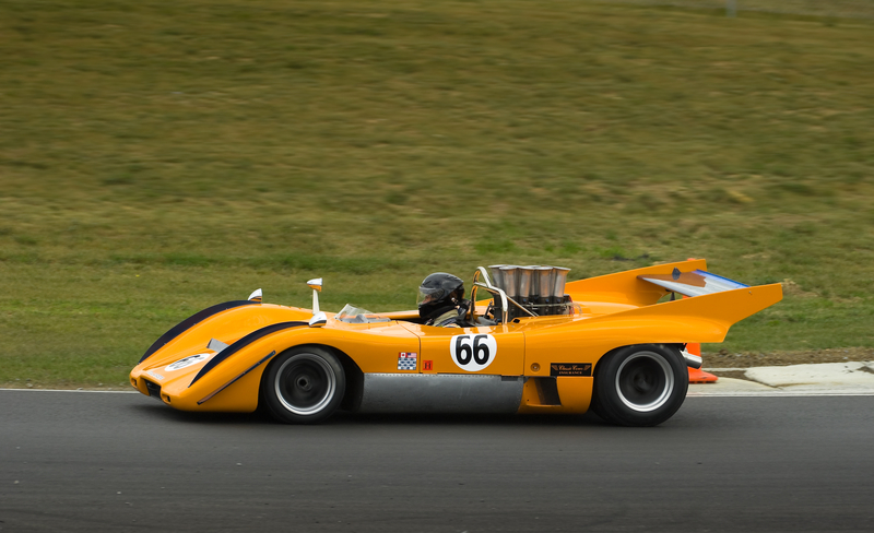 McLaren Can-Am racing car at speed