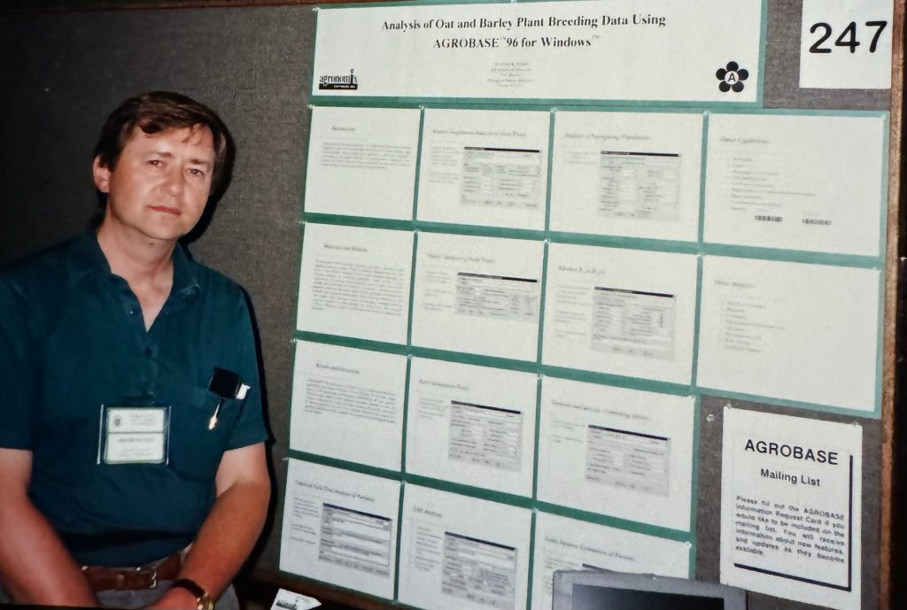 Dr Dieter Mulitze (circa 1996) at a Trade Show presenting AGROABASE